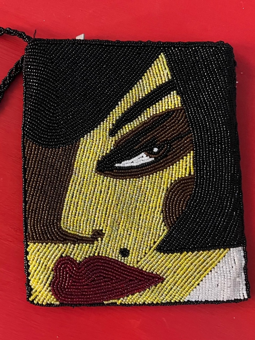 Vintage ERMO Seed Bead Lady’s Face Beaded Shoulder Bag Clutch